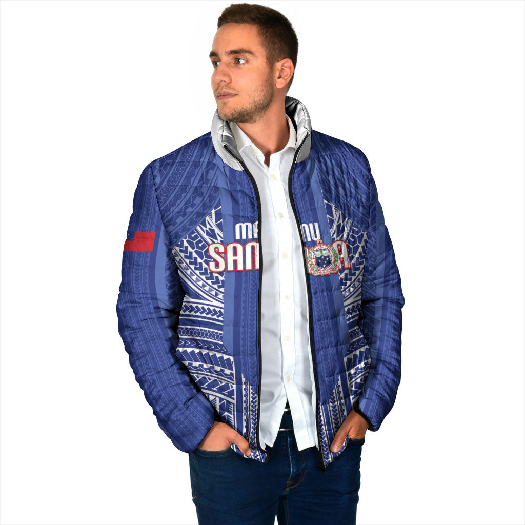 Custom Manu Samoa Rugby 2026 Padded Jacket Samoan Pattern