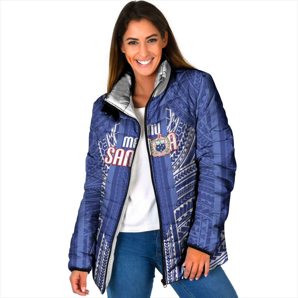 Custom Manu Samoa Rugby 2026 Padded Jacket Samoan Pattern