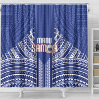 Manu Samoa Rugby 2026 Shower Curtain Samoan Pattern