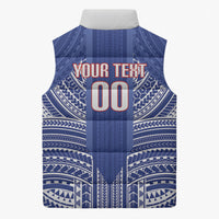Custom Manu Samoa Rugby 2026 Sleeveless Puffer Jacket Samoan Pattern