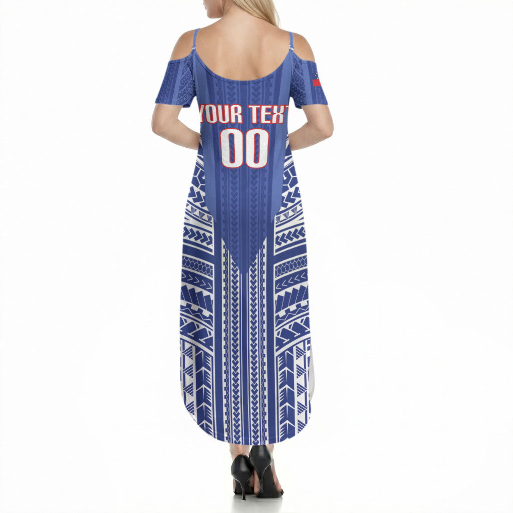 Custom Manu Samoa Rugby 2026 Summer Maxi Dress Samoan Pattern
