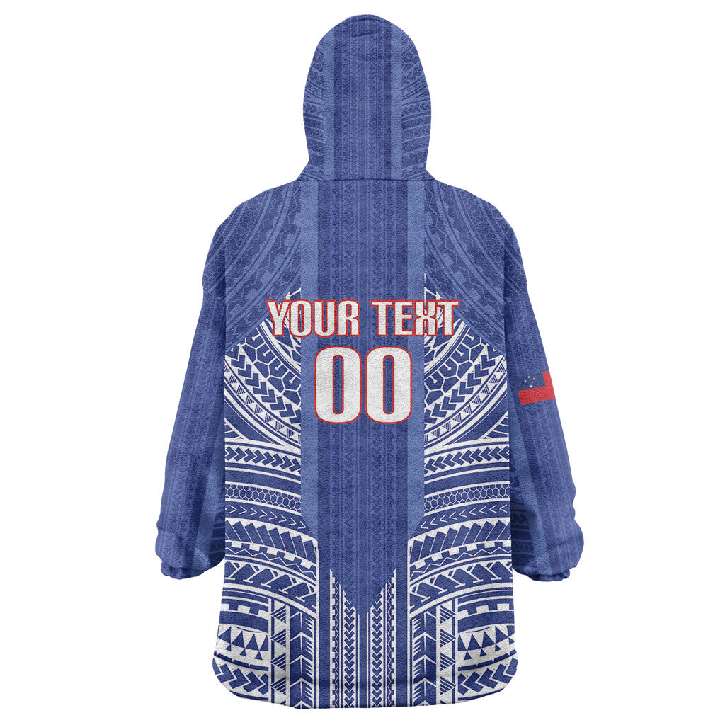Custom Manu Samoa Rugby 2026 Wearable Blanket Hoodie Samoan Pattern