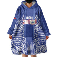Custom Manu Samoa Rugby 2026 Wearable Blanket Hoodie Samoan Pattern