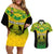Papua New Guinea Rugby Couples Matching Off Shoulder Short Dress and Hawaiian Shirt Enga Mioks PNG Polynesian Pattern LT14 Green - Polynesian Pride
