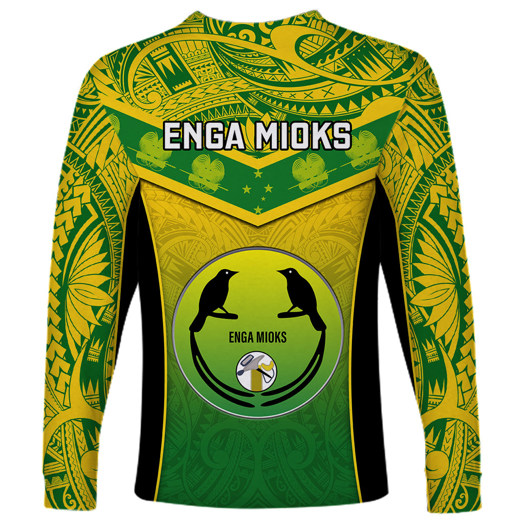 Papua New Guinea Rugby Long Sleeve Shirt Enga Mioks PNG Polynesian Pattern LT14 - Polynesian Pride