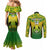 Custom Papua New Guinea Rugby Couples Matching Mermaid Dress and Long Sleeve Button Shirts Enga Mioks PNG Polynesian Pattern LT14 - Polynesian Pride