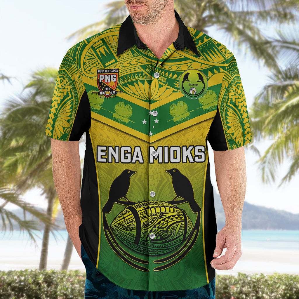 Custom Papua New Guinea Rugby Hawaiian Shirt Enga Mioks PNG Polynesian Pattern LT14 - Polynesian Pride