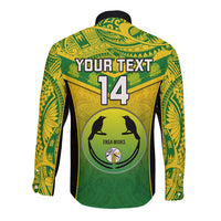 Custom Papua New Guinea Rugby Long Sleeve Button Shirt Enga Mioks PNG Polynesian Pattern LT14 - Polynesian Pride
