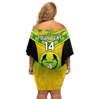 Custom Papua New Guinea Rugby Off Shoulder Short Dress Enga Mioks PNG Polynesian Pattern LT14 - Polynesian Pride
