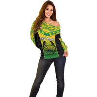 Custom Papua New Guinea Rugby Off Shoulder Sweater Enga Mioks PNG Polynesian Pattern LT14 - Polynesian Pride