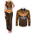 Papua New Guinea Rugby Couples Matching Tank Maxi Dress and Long Sleeve Button Shirts Lae Snax Tigers PNG Polynesian Pattern LT14 Orange - Polynesian Pride