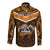 Papua New Guinea Rugby Long Sleeve Button Shirt Lae Snax Tigers PNG Polynesian Pattern LT14 - Polynesian Pride
