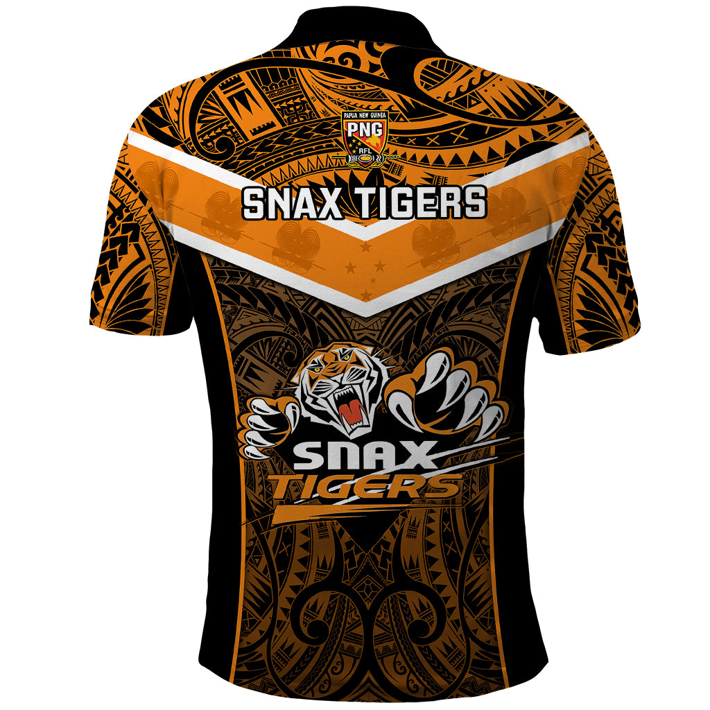 Papua New Guinea Rugby Polo Shirt Lae Snax Tigers PNG Polynesian Pattern LT14 - Polynesian Pride