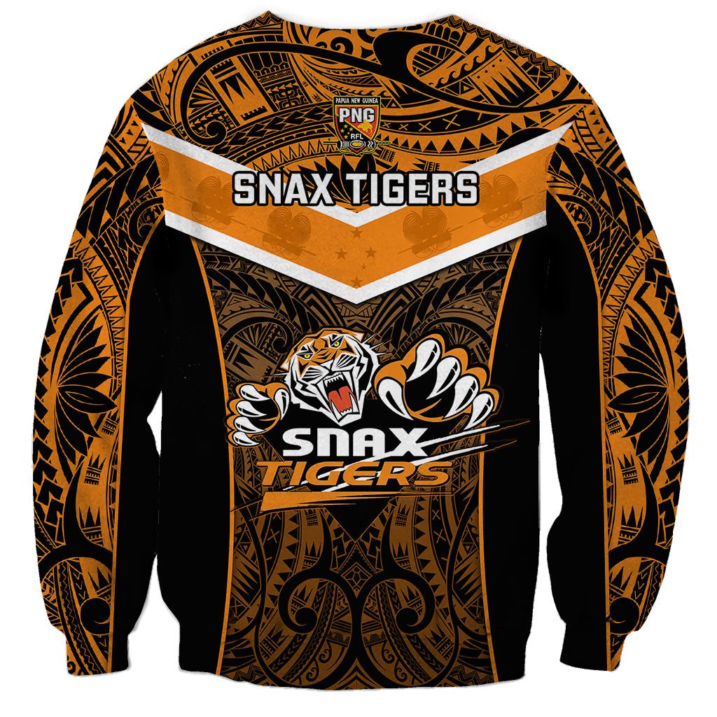 Papua New Guinea Rugby Sweatshirt Lae Snax Tigers PNG Polynesian Pattern LT14 - Polynesian Pride