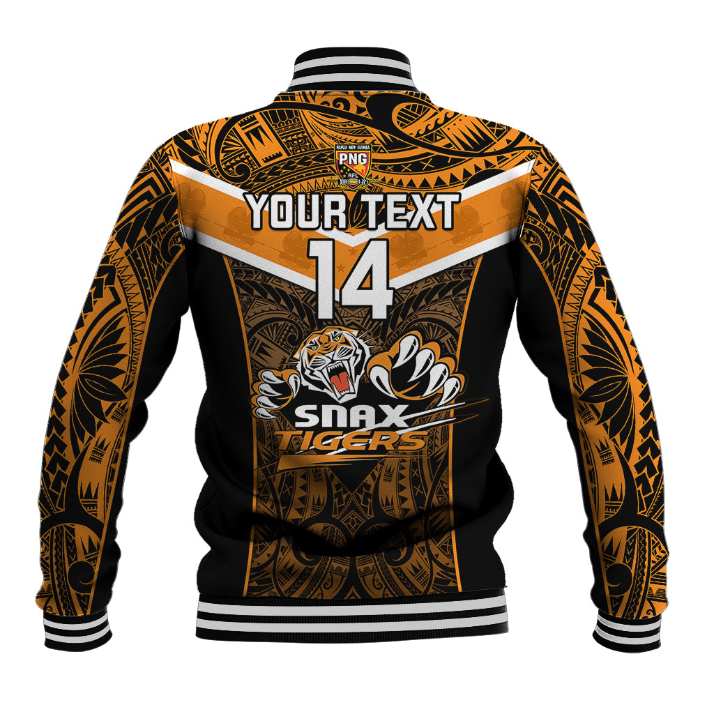 Custom Papua New Guinea Rugby Baseball Jacket Lae Snax Tigers PNG Polynesian Pattern LT14 - Polynesian Pride