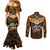 Custom Papua New Guinea Rugby Couples Matching Mermaid Dress and Long Sleeve Button Shirts Lae Snax Tigers PNG Polynesian Pattern LT14 - Polynesian Pride