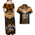 Custom Papua New Guinea Rugby Couples Matching Off Shoulder Maxi Dress and Hawaiian Shirt Lae Snax Tigers PNG Polynesian Pattern LT14 - Polynesian Pride