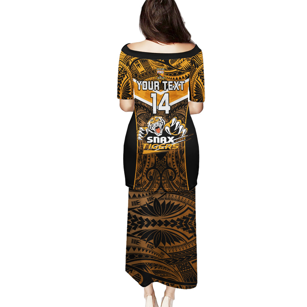Custom Papua New Guinea Rugby Puletasi Lae Snax Tigers PNG Polynesian Pattern LT14 - Polynesian Pride