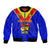Papua New Guinea Rugby Bomber Jacket Hela Wigmen PNG Polynesian Pattern LT14 Unisex Blue - Polynesian Pride