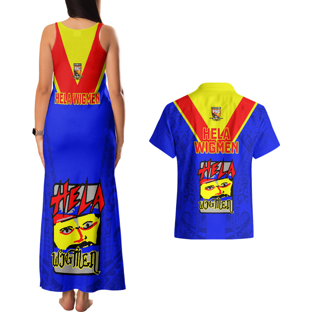 Papua New Guinea Rugby Couples Matching Tank Maxi Dress And Hawaiian Shirt Hela Wigmen PNG Polynesian Pattern LT14 - Polynesian Pride