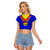 Custom Papua New Guinea Rugby Raglan Cropped T Shirt Hela Wigmen PNG Polynesian Pattern LT14 Female Blue - Polynesian Pride