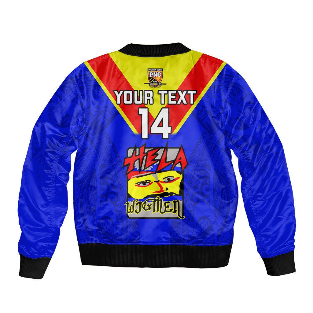 Custom Papua New Guinea Rugby Sleeve Zip Bomber Jacket Hela Wigmen PNG Polynesian Pattern LT14 - Polynesian Pride