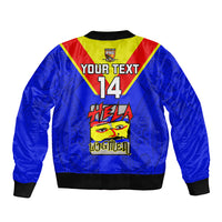 Custom Papua New Guinea Rugby Sleeve Zip Bomber Jacket Hela Wigmen PNG Polynesian Pattern LT14 - Polynesian Pride