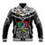 Custom Papua New Guinea Rugby Baseball Jacket Mendi Muruks PNG Polynesian Pattern LT14 Unisex Black - Polynesian Pride