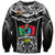 Custom Papua New Guinea Rugby Sweatshirt Mendi Muruks PNG Polynesian Pattern LT14 Unisex Black - Polynesian Pride