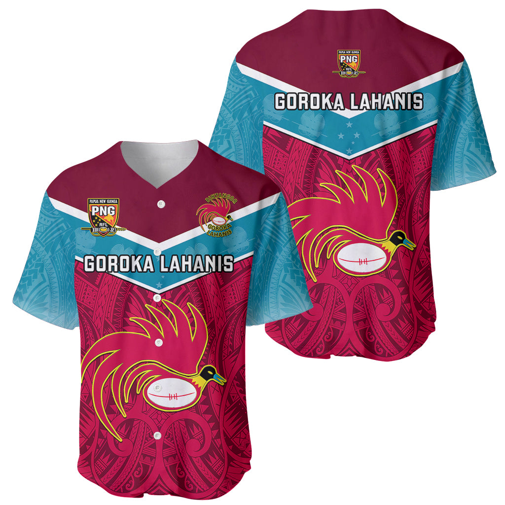 Papua New Guinea Rugby Baseball Jersey Goroka Lahanis PNG Polynesian Pattern LT14 - Polynesian Pride