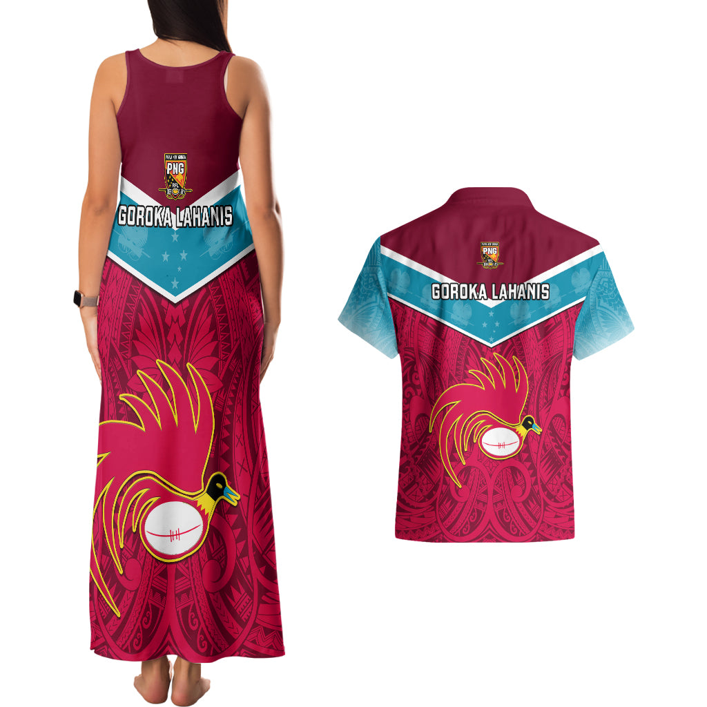 Papua New Guinea Rugby Couples Matching Tank Maxi Dress And Hawaiian Shirt Goroka Lahanis PNG Polynesian Pattern LT14 - Polynesian Pride