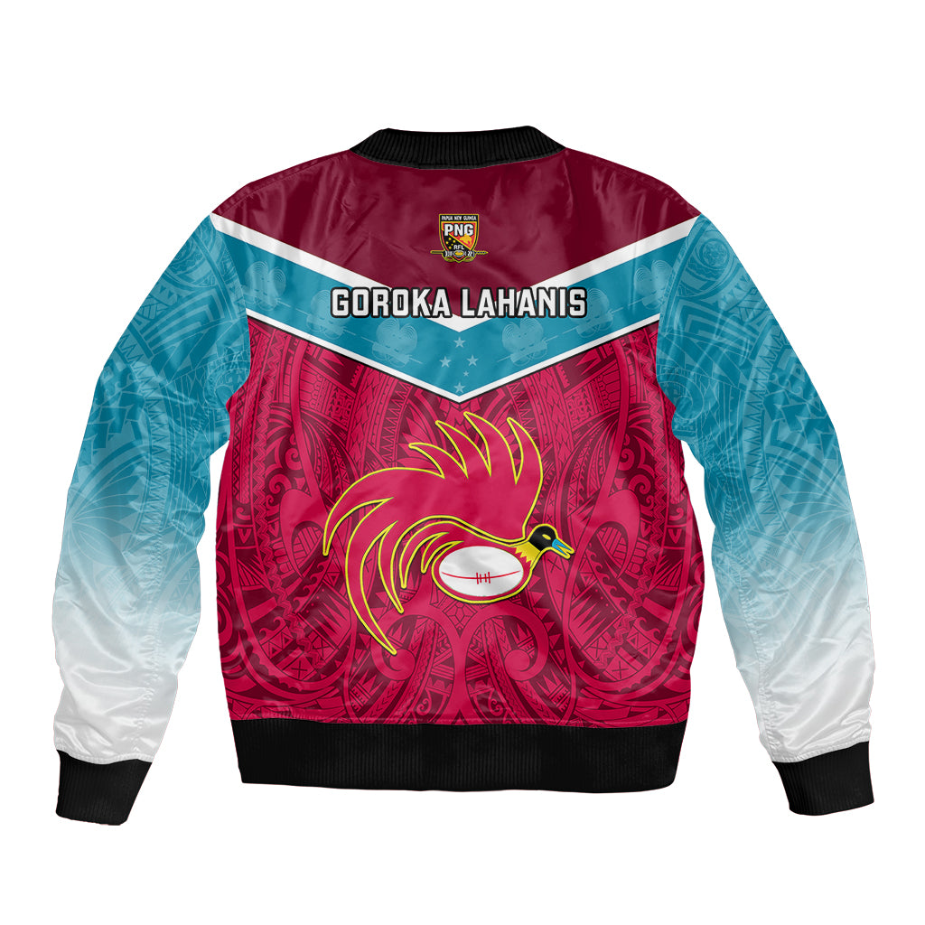 Papua New Guinea Rugby Sleeve Zip Bomber Jacket Goroka Lahanis PNG Polynesian Pattern LT14 - Polynesian Pride
