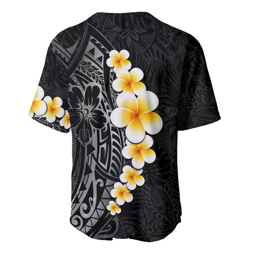 Black Tropical Plumeria With Galaxy Polynesian Art Baseball Jersey LT14 - Polynesian Pride