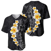 Black Tropical Plumeria With Galaxy Polynesian Art Baseball Jersey LT14 - Polynesian Pride