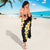 Black Tropical Plumeria With Galaxy Polynesian Art Sarong
