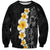 Black Tropical Plumeria With Galaxy Polynesian Art Sweatshirt