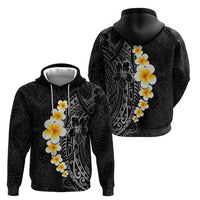 Black Tropical Plumeria With Galaxy Polynesian Art Zip Hoodie LT14 - Polynesian Pride