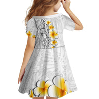 White Tropical Plumeria With Galaxy Polynesian Art Family Matching Off The Shoulder Long Sleeve Dress and Hawaiian Shirt LT14 - Polynesian Pride