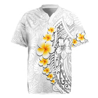 White Tropical Plumeria With Galaxy Polynesian Art Rugby Jersey