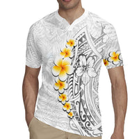 White Tropical Plumeria With Galaxy Polynesian Art Rugby Jersey