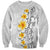 White Tropical Plumeria With Galaxy Polynesian Art Sweatshirt