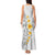 White Tropical Plumeria With Galaxy Polynesian Art Tank Maxi Dress