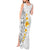 White Tropical Plumeria With Galaxy Polynesian Art Tank Maxi Dress