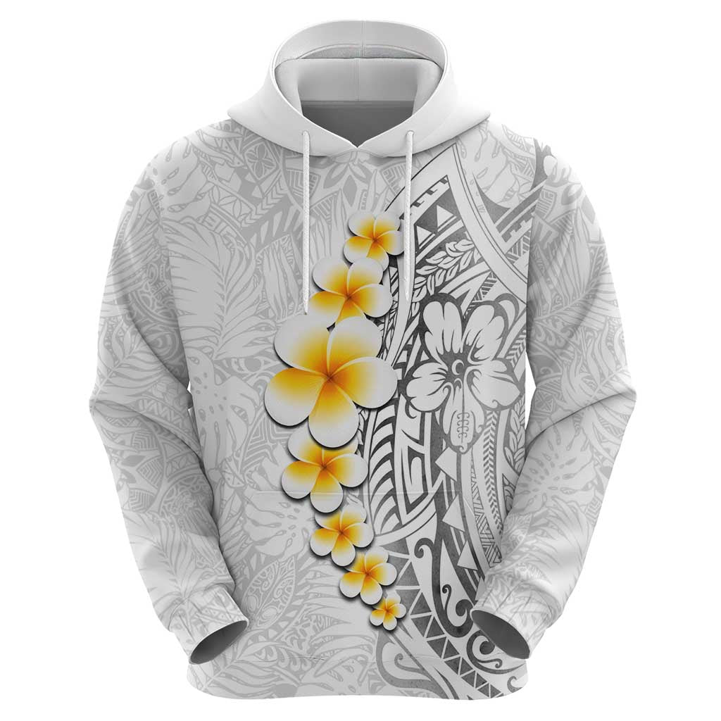White Tropical Plumeria With Galaxy Polynesian Art Zip Hoodie LT14 - Polynesian Pride