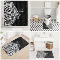 New Zealand Silver Fern Rugby Custom Bathroom Set Maori Koru Go Black Fern - Polynesian Pride