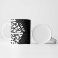 New Zealand Silver Fern Rugby Custom Ceramic Mug Maori Koru Go Black Fern - Polynesian Pride