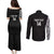 New Zealand Silver Fern Rugby Custom Couples Matching Puletasi and Long Sleeve Button Shirt Maori Koru Go Black Fern - Polynesian Pride