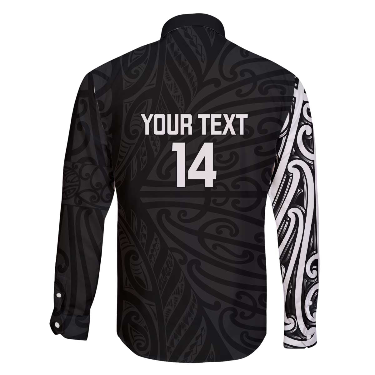 New Zealand Silver Fern Rugby Custom Family Matching Off The Shoulder Long Sleeve Dress and Hawaiian Shirt Maori Koru Go Black Fern - Polynesian Pride