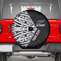 New Zealand Silver Fern Rugby Custom Spare Tire Cover Maori Koru Go Black Fern - Polynesian Pride