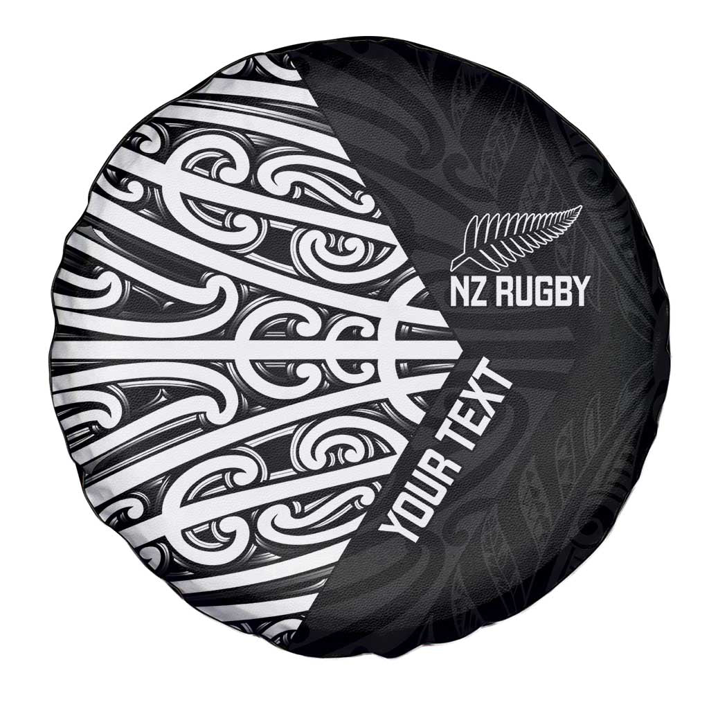 New Zealand Silver Fern Rugby Custom Spare Tire Cover Maori Koru Go Black Fern - Polynesian Pride